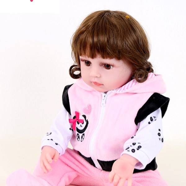Boneca Bebê Sweetie Reborn(R) Urso Panda Silicone Doll- 48cm