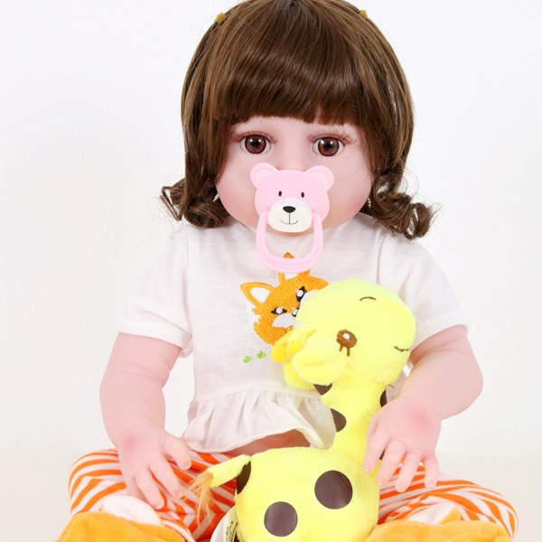 Boneca Bebê Sweetie Reborn (R) Raposinha Silicone Doll- 48cm