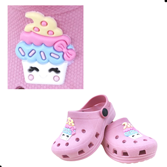 Babuche Infantil sandalia Capcake Menina Rosa Leve e Macio Para Banho Piscina caminhada