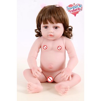 Boneca Bebê Sweetie Reborn (R) Raposinha Silicone Doll- 48cm