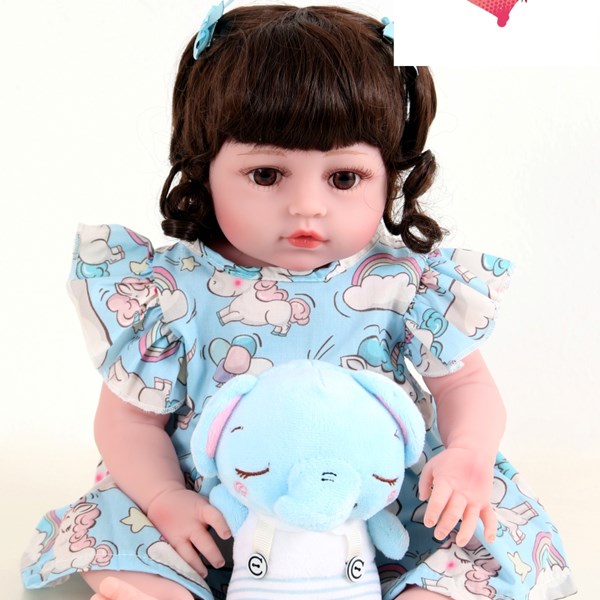 Boneca Bebê Sweetie Reborn(R)Elefantinha Silicone Doll- 48cm