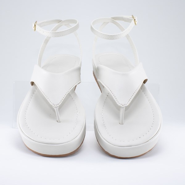 Sandália Chinelo Dedo Feminino Flatform Plataforma Conforto Off White